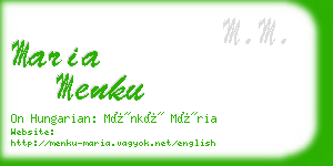 maria menku business card